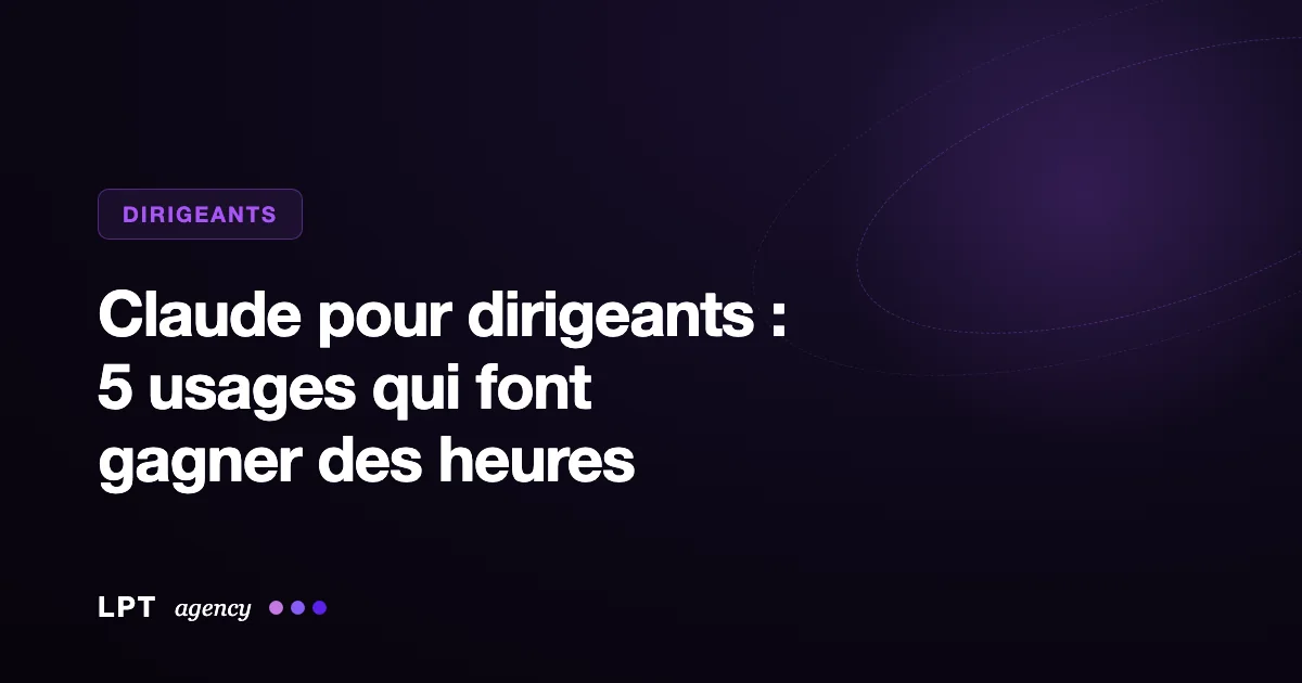 Dirigeant de PME qui utilise Claude sur son ordinateur pour préparer un rendez-vous